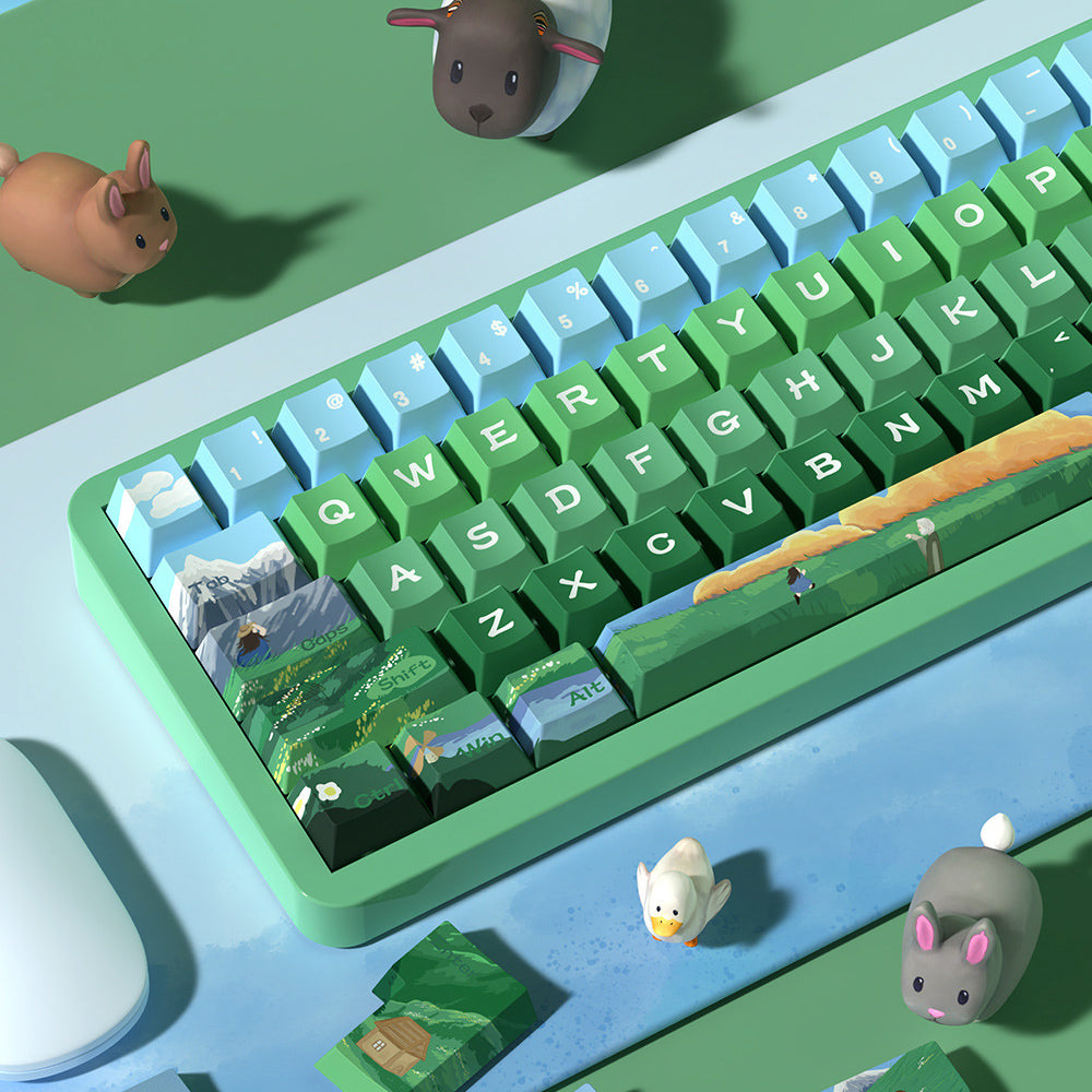 Limited Edition Alpine Landscape Keycaps Sets, MDA/Cherry Profile Keycaps for Mechanical Keyboard