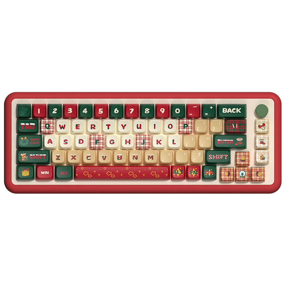 Limited Edition Christmas Night Keycaps Set for Mechanical Keyboard, Festive Red & Green Holiday Theme MDA/Cherry Keycaps Set