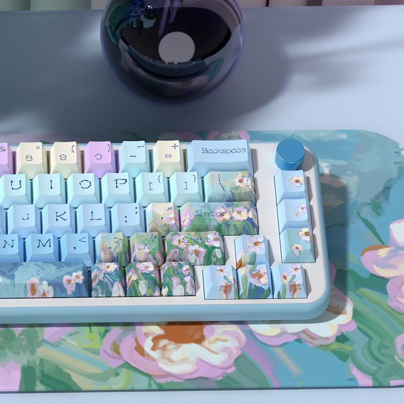 Limited Edition Daisy Themed Keycaps Set, Floral Inspired MDA/Cherry Keycaps for Mechanical Keyboard