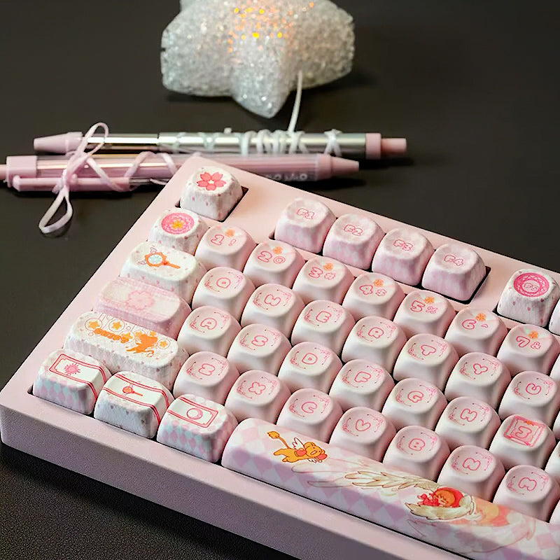 Versatile Sakura Keycaps MOA Cute Customized Mechanical Keyboard Keycaps