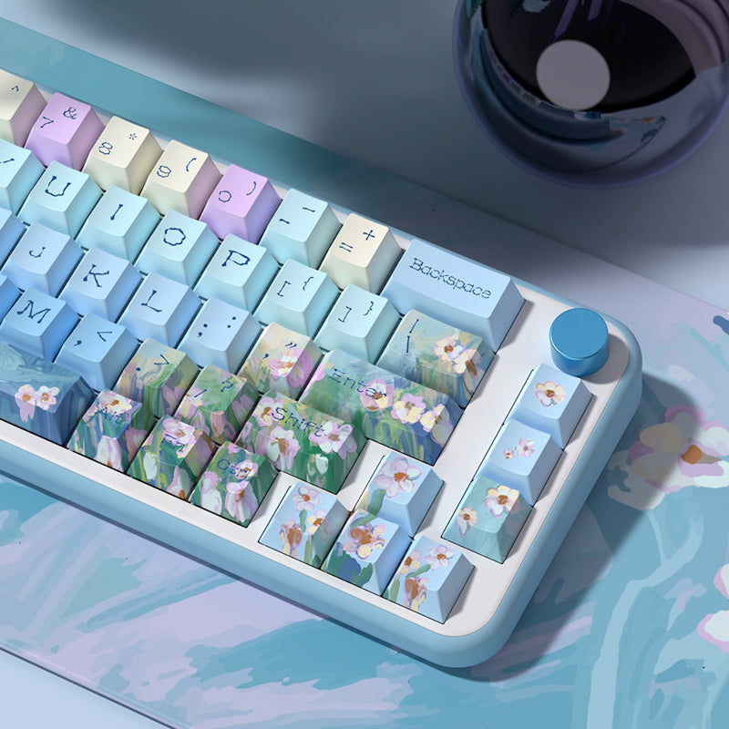 Limited Edition Daisy Themed Keycaps Set, Floral Inspired MDA/Cherry Keycaps for Mechanical Keyboard